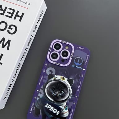 TPU Telefondeksel til iPhone 15 Plus-deksel Cat - Lilla