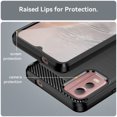 Slim-Fit TPU Telefondeksel til Nokia C32 - Svart