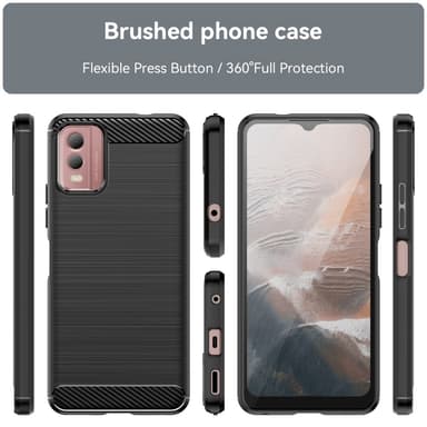 Slim-Fit TPU Telefondeksel til Nokia C32 - Svart