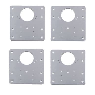 INF Reparasjonsplate for møbelhengsler 9x9 cm rustfritt stål 4-pak
