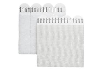 12 par kraftig dobbeltsidig borrelåsbånd med krok- og løkkesider Hvit 1.9 x 9.2 cm