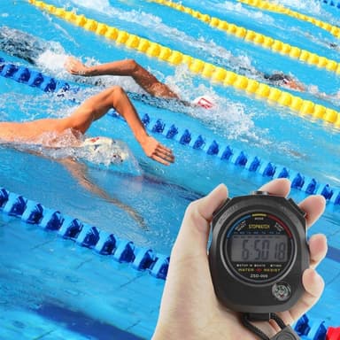 Sport Digital Timer Timer Stoppeklokke LCD-skjerm Svømmeløping