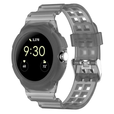 INF Integrert TPU-klokkerem Støtsikker for Google Pixel Watch 1/2 Svart aske
