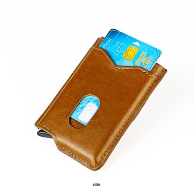 Automatisk RFID-kortholder i aluminiumsboks Sort