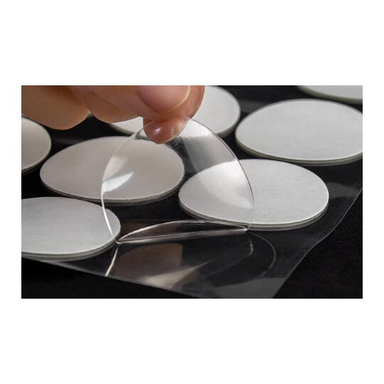 10-delers runde selvklebende sporløst dobbeltsidig nanotape-klistremerke Gjennomsiktig 1.5 x 0.08 cm