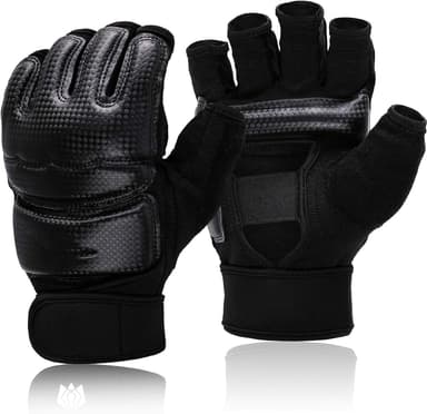 Boksekarate halvfingerhansker Sort S