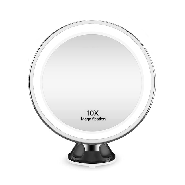 UNIQ Rundt LED-speil med Sug - Sort