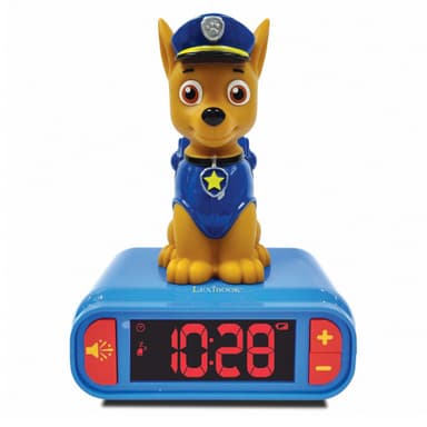 Vekkerklokke med nattlys 3D-design Paw Patrol Chase og lydeffekter