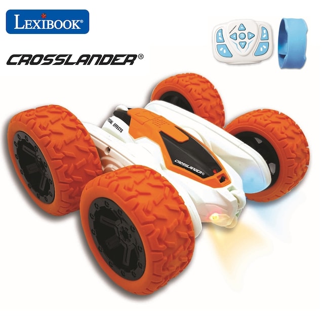 Crosslander - Genopladelig og programmerbar radiostyret stuntbil med lys med håndledsbetjening