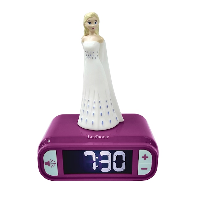 Vækkeur med natlys 3D-design Frozen Elsa og lydeffekter