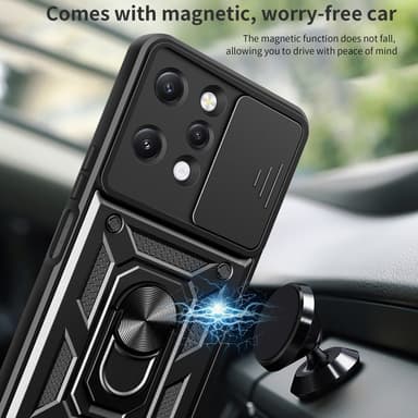 For Xiaomi Redmi 12 Lens Cover Telefonveske PC+TPU-deksel med støtte