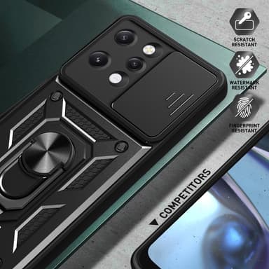 For Xiaomi Redmi 12 Lens Cover Telefonveske PC+TPU-deksel med støtte