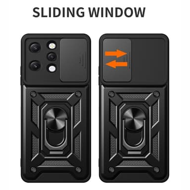 For Xiaomi Redmi 12 Lens Cover Telefonveske PC+TPU-deksel med støtte