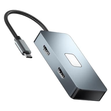 NÖRDIC USB-C 1 til 7 dokkingstasjon 2xHDMI 4K30Hz, 3xUSB-A 3.1 5Gbps, 1xUSB-C 2.0 1xUSB-C PD100W