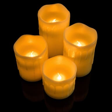 8 LED lys - led stearin lys med fjernkontroll - hvit
