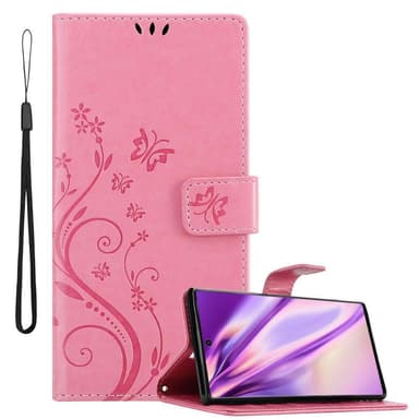 Samsung Galaxy NOTE 10 lommebokdeksel Blomster (rosa)