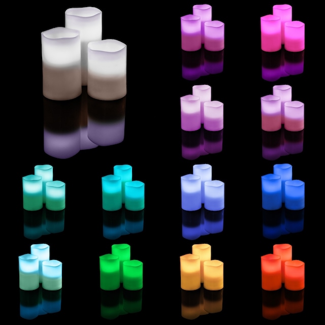 6 LED lys - led stearin lys med skiftende farge - hvit