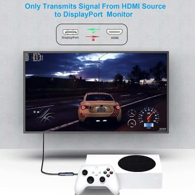 NÖRDIC HDMI til Displayport-adapter 20cm 4K60Hz 18Gbps