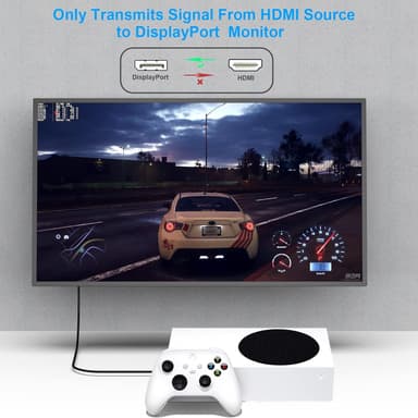 NÖRDIC HDMI til Displayport-kabel 1m 4K60Hz 18Gbps