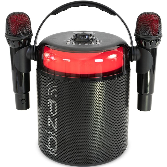 Ibiza karaokesystem med Bluetooth og 2 mikrofoner (svart)