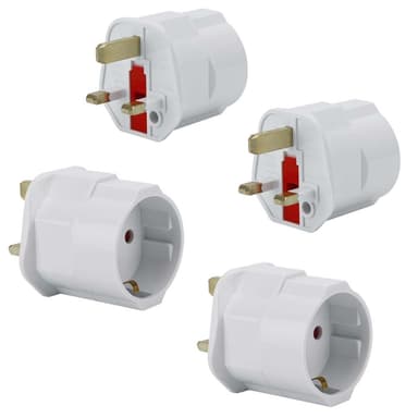 4x Socket Adapter Travel Converter (uk type g til eu)