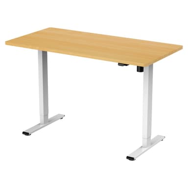 Lykke Elektrisk Hev- og Senk Skrivebord M100, hvit/eik, 120 x 60 cm
