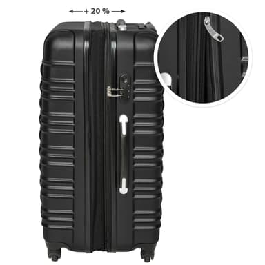 Koffert sett 4 deler hardcase - svart