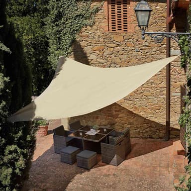 Solseil trekant, beige - 360 x 360 x 360 cm