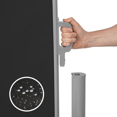Dobbel Sidemarkise aluminium - 180 x 600 cm,svart