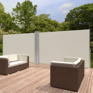Dobbel Sidemarkise aluminium - 160 x 600 cm,beige