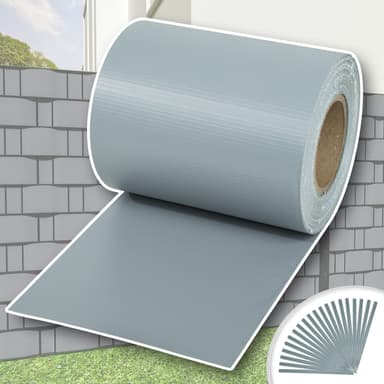 Pvc gjerde strimmel - 70 m,grå