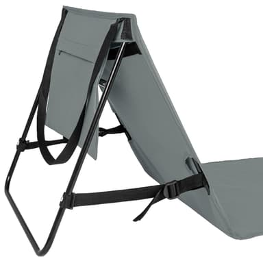 Strandmatte med justerbar ryggstøtte - grå