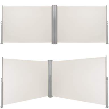 Dobbel Sidemarkise aluminium - 160 x 600 cm,beige