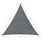 Solseil trekant, grå - 500 x 500 x 500 cm