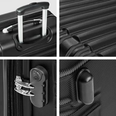 Koffert sett 4 deler hardcase - svart