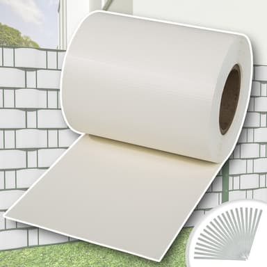 Pvc gjerde strimmel - 35 m,hvit
