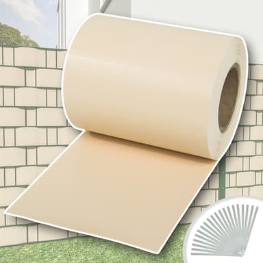 Pvc gjerde strimmel - 35 m,krem