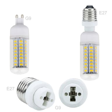 Lampeadapter for omformatering av 4x sett (E27 til G9)