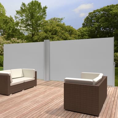 Dobbel Sidemarkise aluminium - 200 x 600 cm,grå