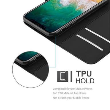 iPhone X / XS lommebokdeksel etui (svart)