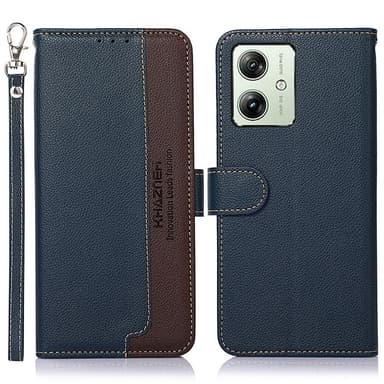 Motorola Moto G54 5G KHAZNEH Lommebok-deksel - Blå/Brun