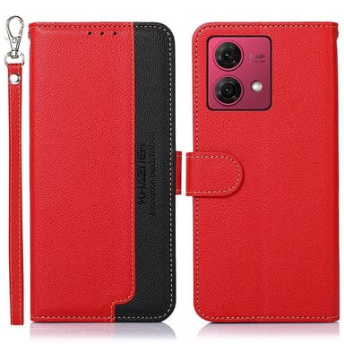 Motorola Moto G84 5G KHAZNEH Lommebok-deksel - Rød/Svart