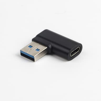 NÖRDIC USB-C hunn til USB-A hann vinklet adapter 90 grader