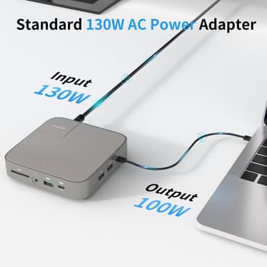 NÖRDIC USB-C dockningsstasjon 1 til 10 1x8K30Hz HDMI 1x4K60Hz HDMI 1xUSBC PD 100W 1xUSB-C 5Gbps 3xUSB-A 5Gbps 1xSD 1xMicroSD 1x3,5mm lyd