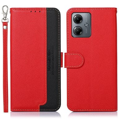 Motorola Moto G14 KHAZNEH Lommebok-deksel - Rød/Svart