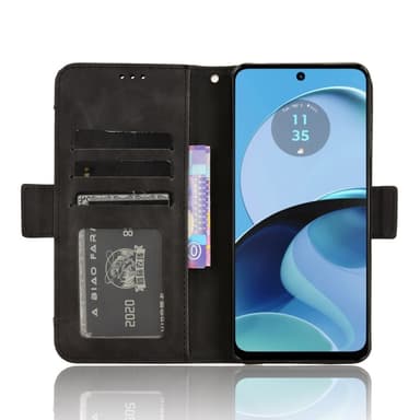Motorola Moto G14 Lommebok-deksel med Kortholder - Svart