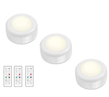 INF LED spotlights 1 stk med 1 fjernkontroll 3-pack