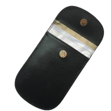 Bilnyckelfodral med RFID signalblockering 15x10 cm Äkta läder Svart