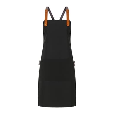 2 pakker forkle med lomme for kaffebarer, bakerier, restauranter Sort