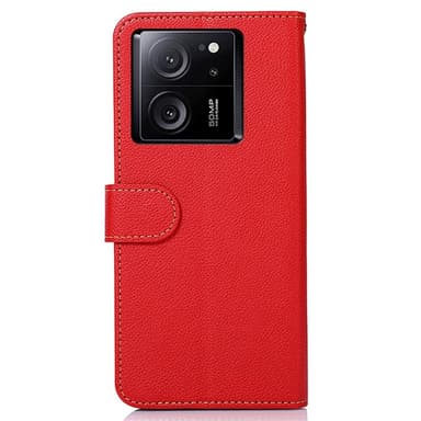 KHAZNEH Lommebok-deksel til Xiaomi 13T/13T Pro - Rød/Svart
